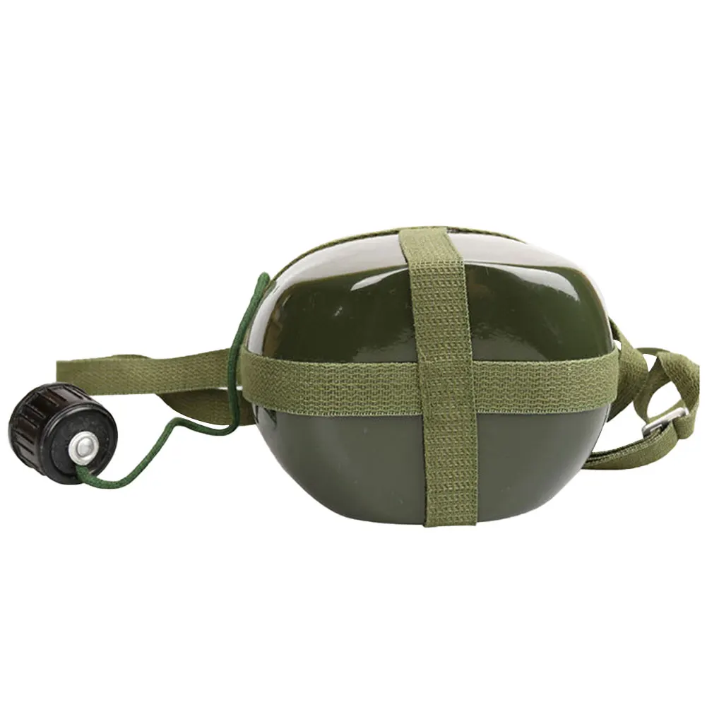 Military-Style Aluminum Canteen Bottle for Outdoor Activities - Multipurpose Flask for Water, Wine, and Cooking