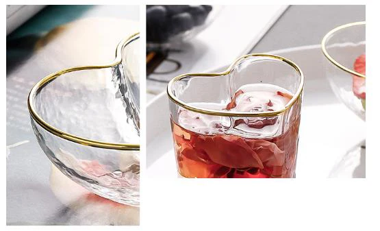 Exquisite Love Heart-Shaped Glass Bowl - Cute Cup for Home, Ideal for Fruits, Snacks, Salads, and Pasta Plates in High-End Kitchen Tableware