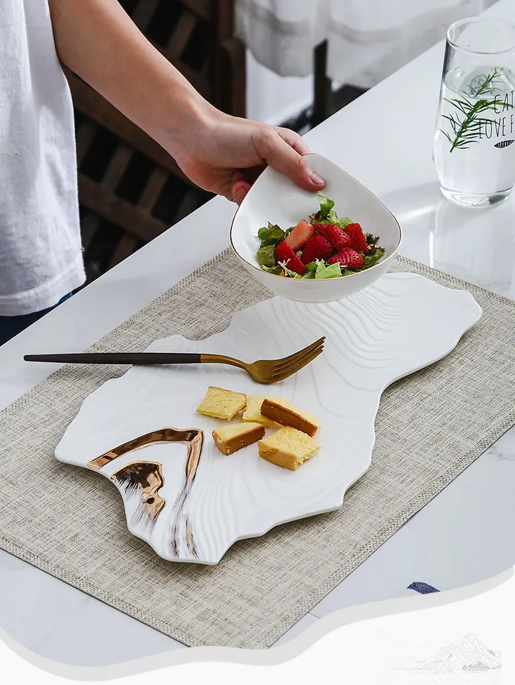 Artisanal Hand-Painted Ceramic Plates for Exquisite Culinary Presentation in Phnom Penh's Finest Hotel Buffet and Steak Restaurants